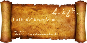 Leif Ábrahám névjegykártya